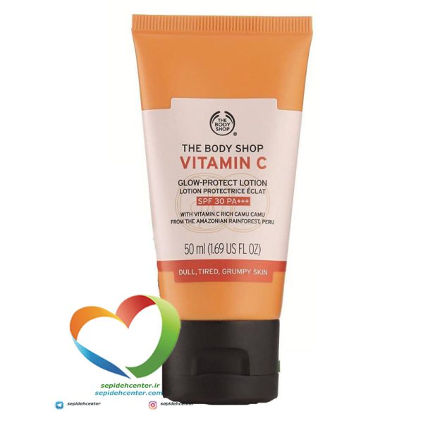 لوسیون ضد آفتاب SPF30 ویتامین C بادی شاپ The Body Shop vitamin C SPF 30 حجم 50میلی