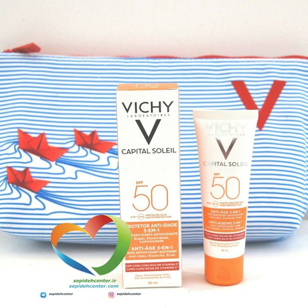 کرم ضد آفتاب ضد پیری 3 در 1 SPF50 کاپیتال سولیل ویشی Vichy Soleil Spf 50