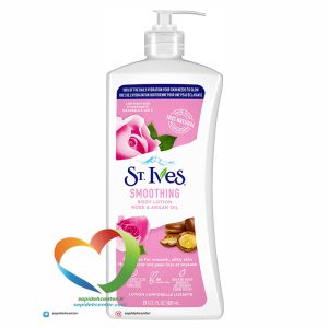 لوسیون بدن سینت ایوز حاوی عصاره گل رز و روغن آرگان ST. Ives Smoothing Body حجم 621 میل