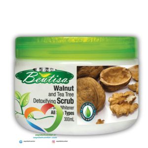 اسکراب لایه بردار صورت روشن کننده پوست با عصاره گردو و درخت چای بیوتیسا Beutisa Walnut and tea tree detoxifying scrub