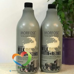 شامپو ضدریزش بدون سولفات بیوتین مورفوس Morfose Shampoo Milk Biotin Retinol حجم 1000 میل