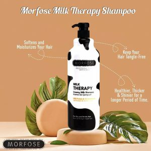 شامپو شیر مورفوس پروتئینه برای موهای خشک و شکننده Morfose Shampoo Milk Therapy حجم 1000 میل