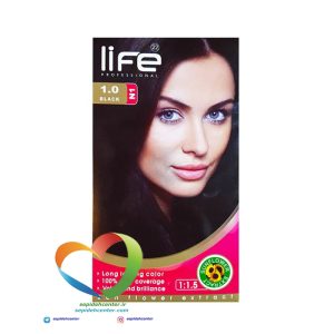 کیت رنگ موی لایف شماره 1 مشکی طبیعی Hair Color Life Kit Black 1.0