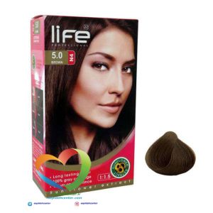 کیت رنگ موی لایف شماره 5 قهوه ای طبیعی Hair Color Life Kit Brown 5.0