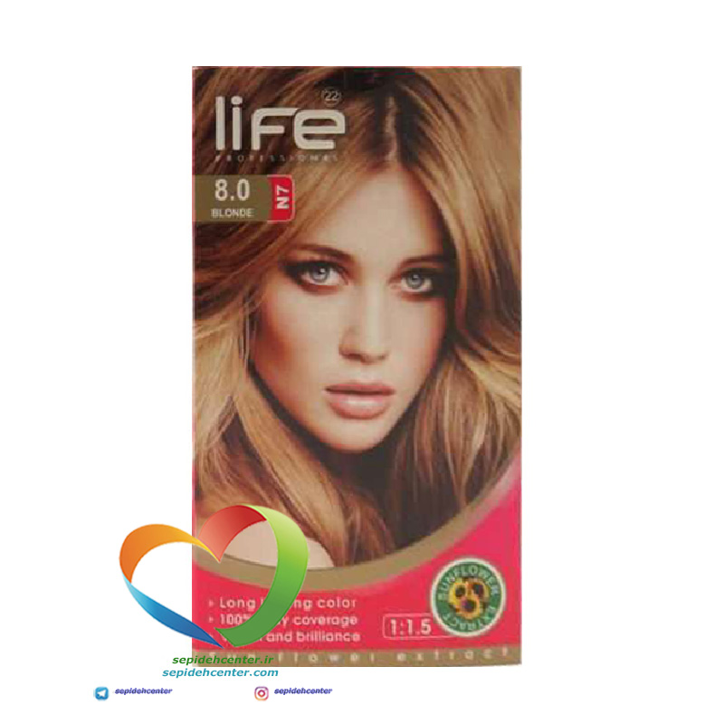 006-Hair-Color-Life-Kit-Blonde-8.0-1 کیت رنگ موی لایف شماره 8 بلوند طبیعی Hair Color Life Kit Blonde 8.0
