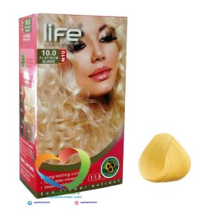 کیت رنگ موی لایف شماره 10 بلوند پلاتینه طبیعی Hair Color Life Kit Platinum Blonde 10.0