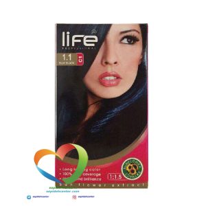 کیت رنگ موی لایف شماره 1.1 سرمه ای Hair Color Life Kit Blue Black 1.1