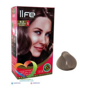 کیت رنگ موی لایف شماره 8.2 بلوند دودی روشن Hair Color Life Kit Light Smoky Blonde