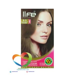 کیت رنگ موی لایف شماره 6.3 بلوند زیتونی تیره Hair Color Life Kit Dark Matt Blonde