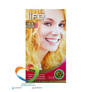 کیت رنگ موی لایف شماره 10.5 بلوند طلایی خیلی روشن Hair Color Life Kit Ultra Light Golden Blonde