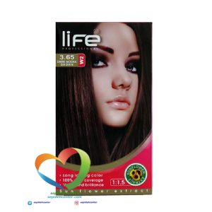 کیت رنگ موی لایف شماره 3.65 قهوه ای شکلاتی تیره Hair Color Life Kit Dark Mocha Brown
