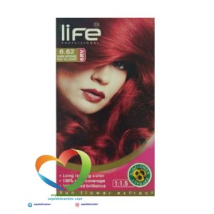 کیت رنگ موی لایف شماره 6.62 بلوند قرمز تیره Hair Color Life Kit Dark Red Blonde