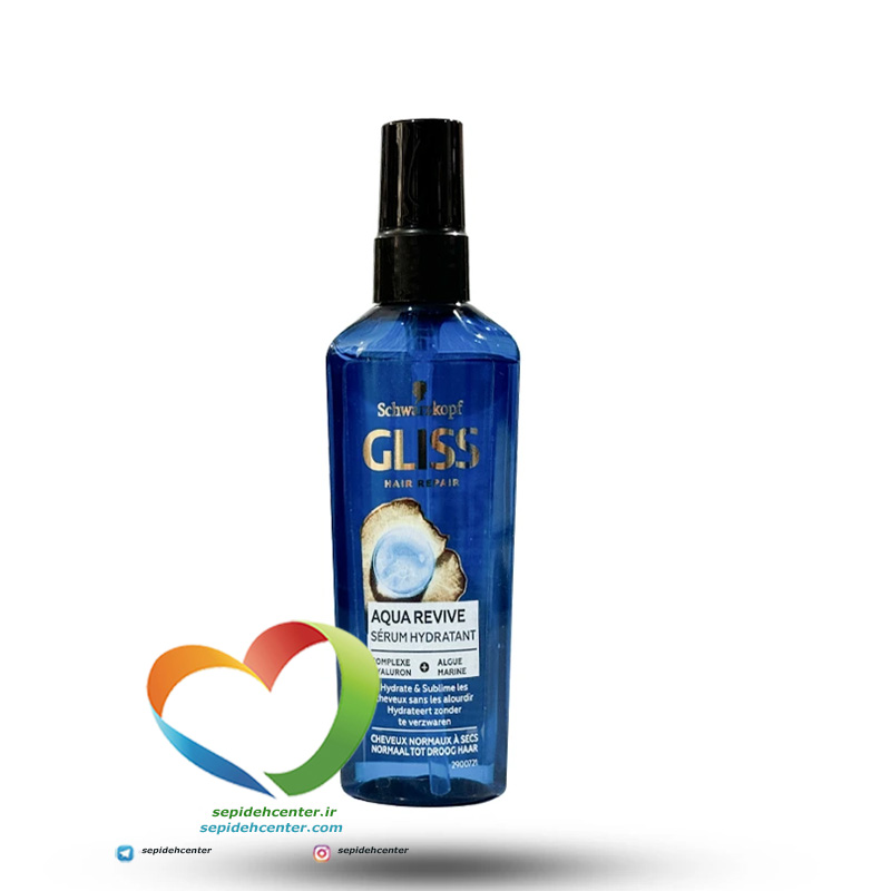 سرم مرطوب کننده گلیس مدل AQUA Revive | آبرسان عمیق مو (۷۵ میلی‌لیتر) شوارتسکف آلمان